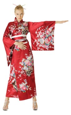Rød Kimono Kjole
