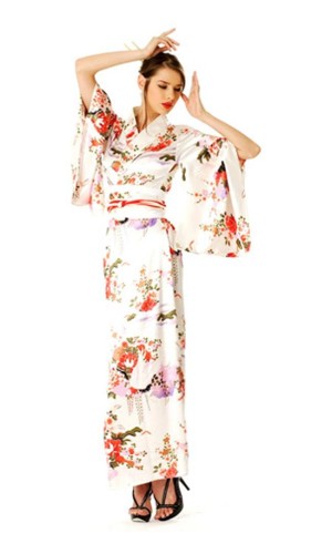 Hvid Kimono Kjole