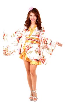 Hvid Asiatisk Kimono