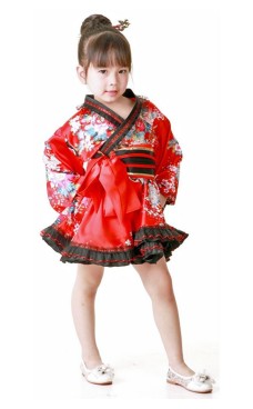 Blomstermotiv Kimono Børnekjole