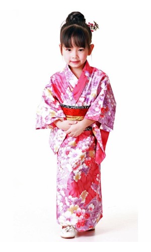 Rosa Kimono Børnekjole